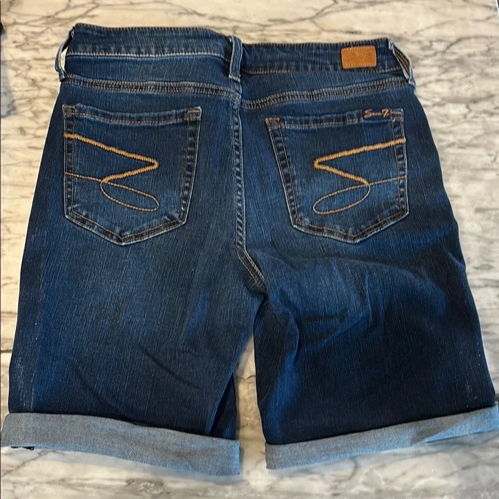 Seven7 Dark Blue Denim Shorts Size 6 - Picture 3 of 4
